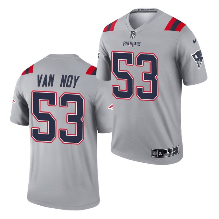 Men New England Patriots #53 Kyle Van Noy Nike Grey Inverted Legend NFL Jersey